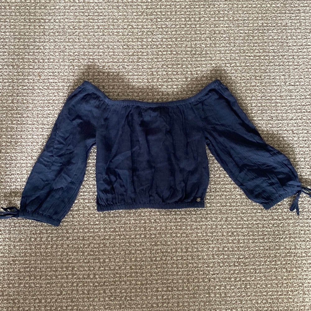Roxy Off Shoulder Navy Blue Top